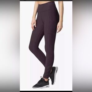 Mondetta Leggings Size L Women's Active High Waisted Yoga Purple Stash Pockets